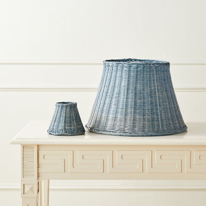 French Blue Rattan 16” Lampshade