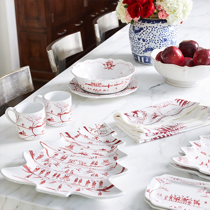 Country Estate Winter Frolic Ruby Tree Platter