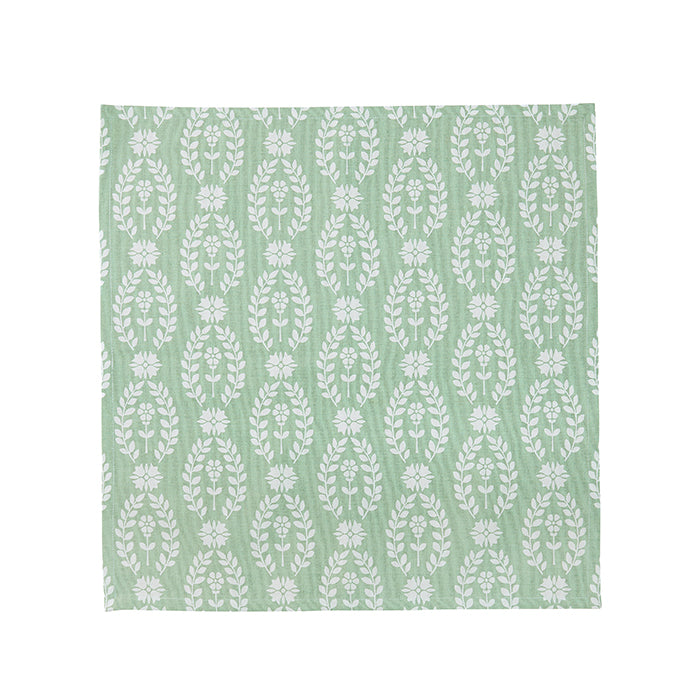 Laurel Green Floral Cloth Napkin