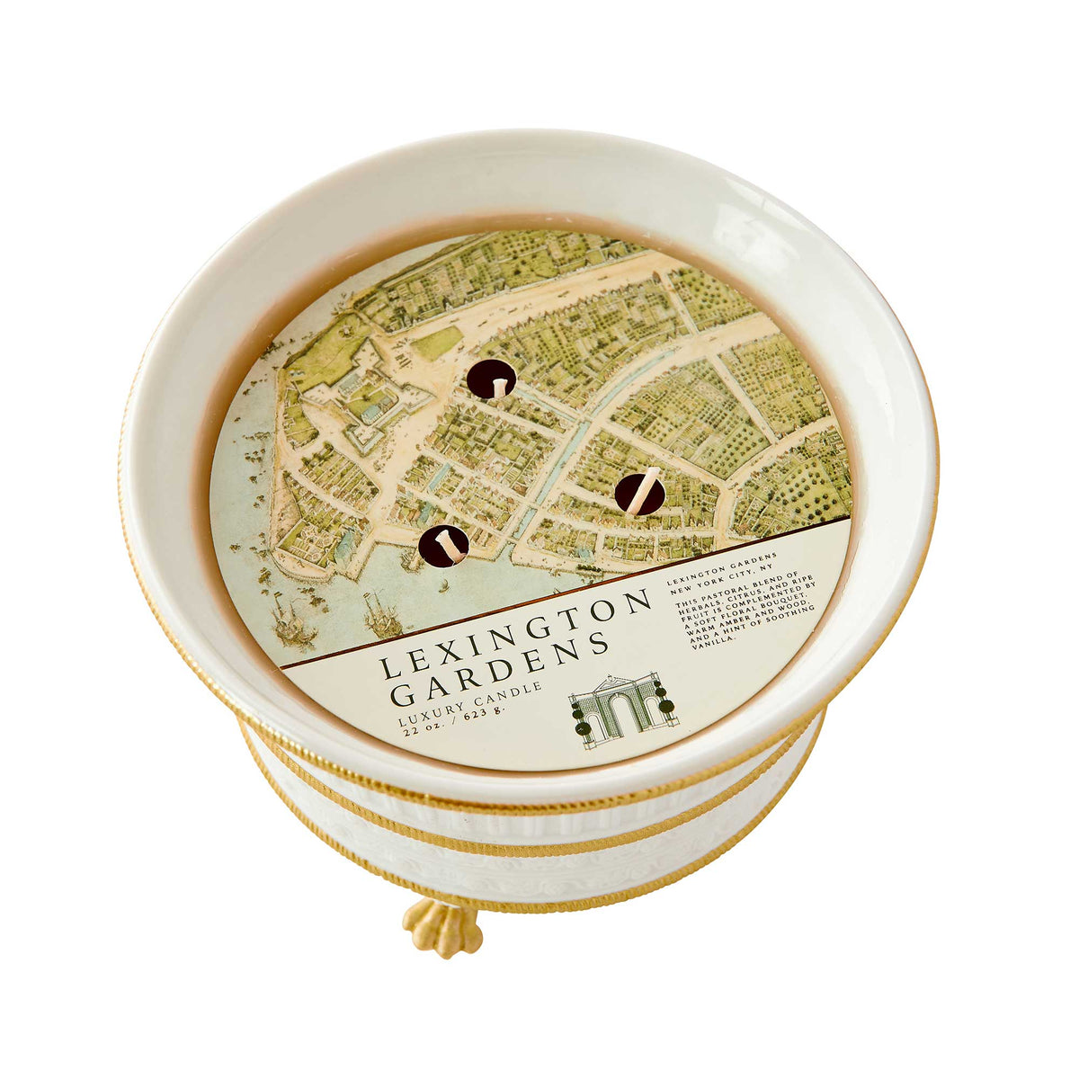 Lexington Gardens Luxury Three-Wick Ceramic Candle