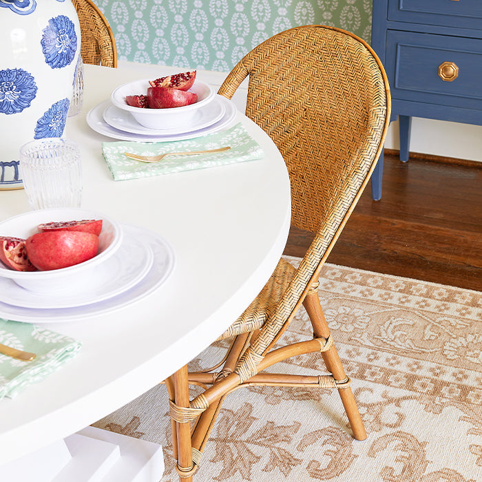 The Linley Rattan Chair in Dining Room