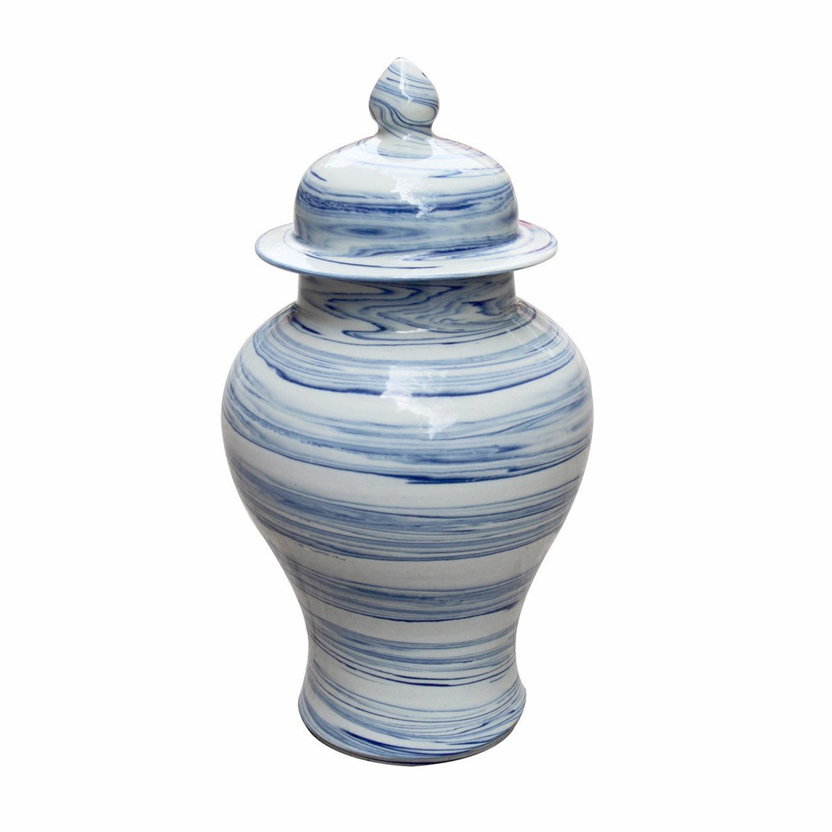 Marbleized Temple Jar Porcelain Pottery