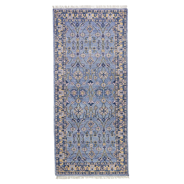 Minuet Rug in Blue Lilac with Floral Motifs