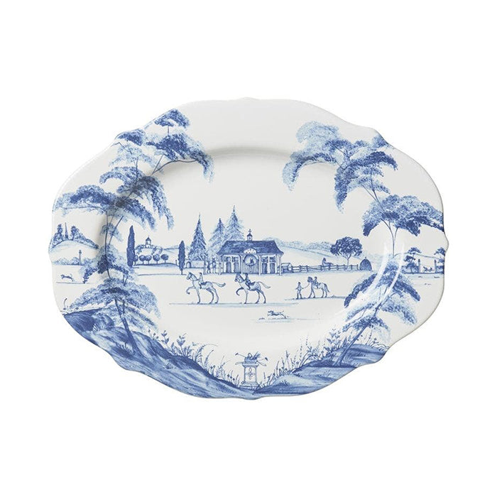 Country Estate Delft Blue 15" Serving Platter Stable