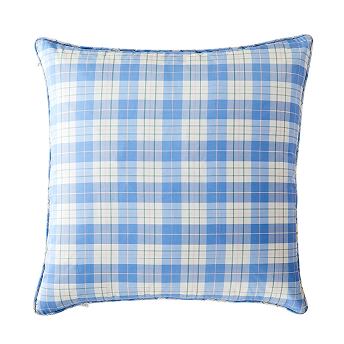 Porcelain Plaid in Silk Pillow