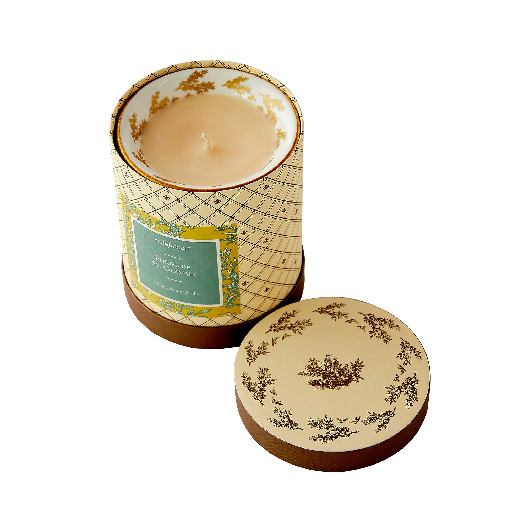 Fleurs de St. Germain Classic Toile Petite Ceramic Candle