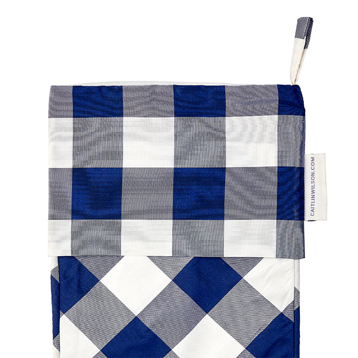 Navy Check Stocking