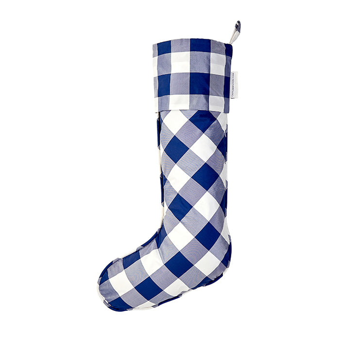 Navy Check Stocking