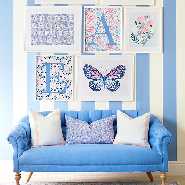 Ava Rose Letter Art Prints on Gallery Wall