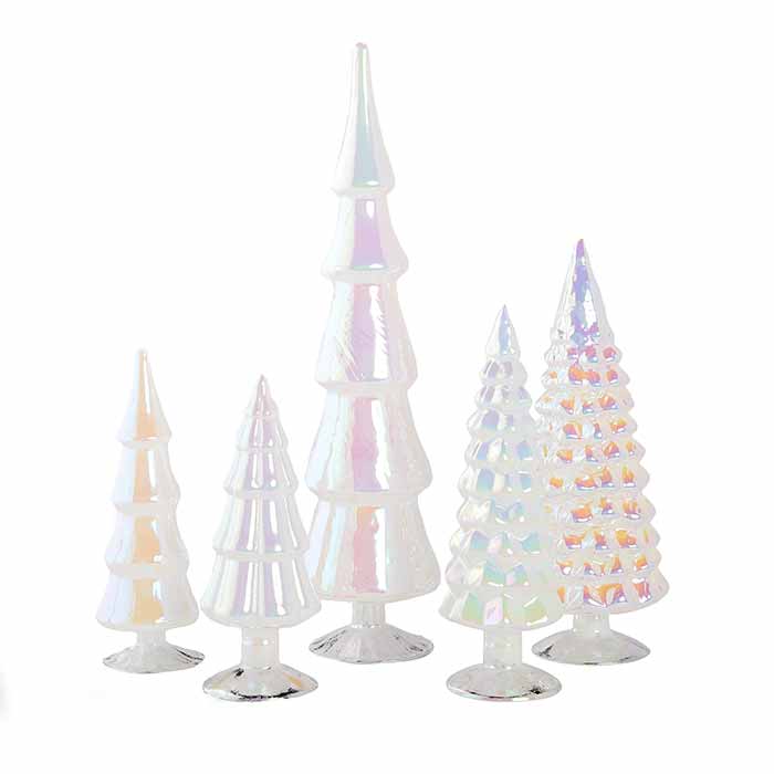 Moonlight Glowing Glass Tree Set of 5